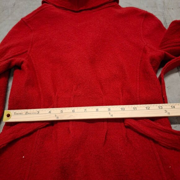 Cabi Red Shawl Collar Open Front Belted Knit Cardigan Merino Wool Sweater SM - Picture 12 of 12